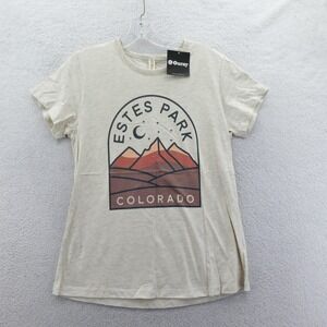 Ouray T-Shirt Womens Medium Estes Park Colorado Oatmeal Graphic Cotton Blend